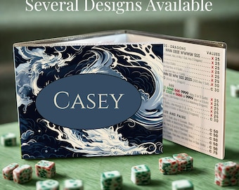 Custom mahjong card cover for him plastic protective card sleeve for men fits large card NMJL card personalized man mahjong gift accessories