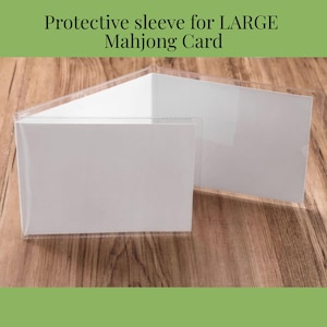 Mahjong card protector clear plastic sleeve for large NMJL mahjong card cover mahjong accessories gift for hostess mahjong folio him or her