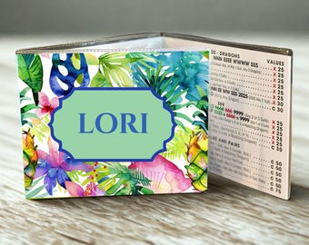 Personalized mahjong card holder gift idea for hostess custom card cover for mahjong board game accessory card sleeve birthday gift for her