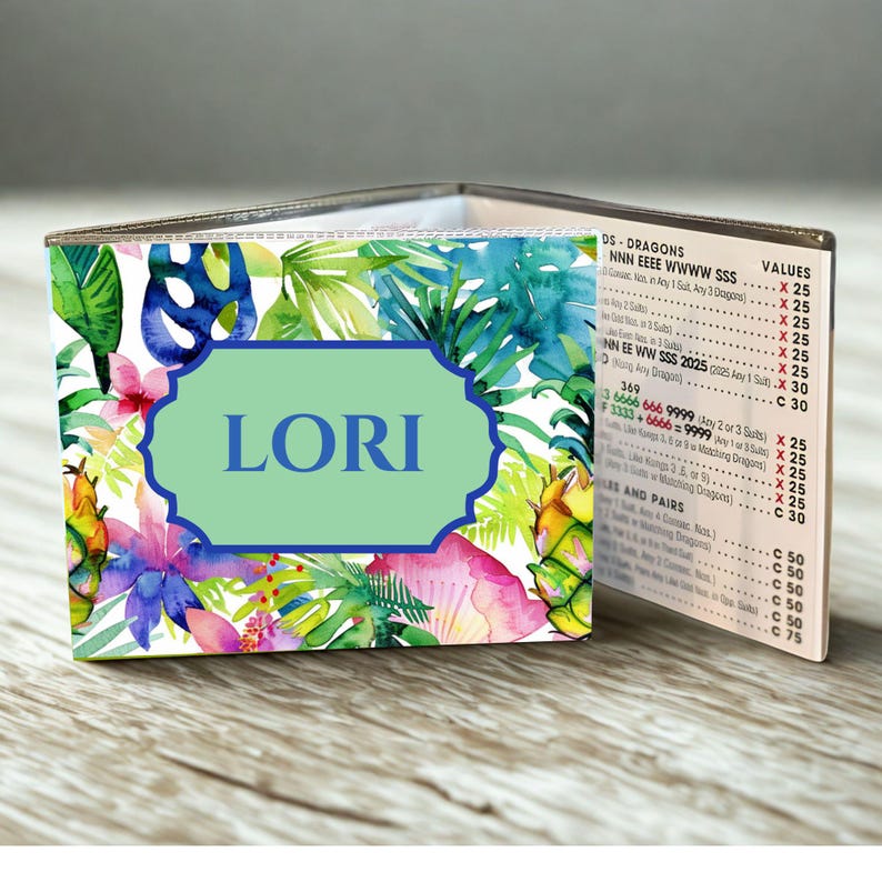 Personalized mahjong card holder gift idea for hostess custom card cover for mahjong board game accessory card sleeve birthday gift for her
