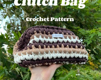 Crochet clutch bag pattern - beginner friendly