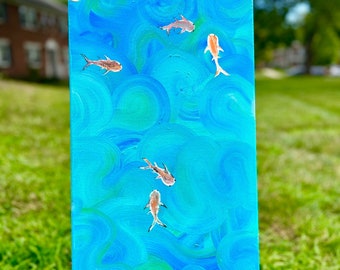 Japanese Koi Fish Acrylic Painting Etsy Japanese Koi Fish Acrylic Painting Etsy