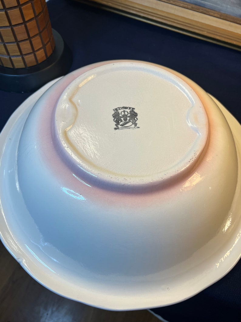 Vintage 1890 Ironstone England Water Pitcher & Wash Basin Bowl, With