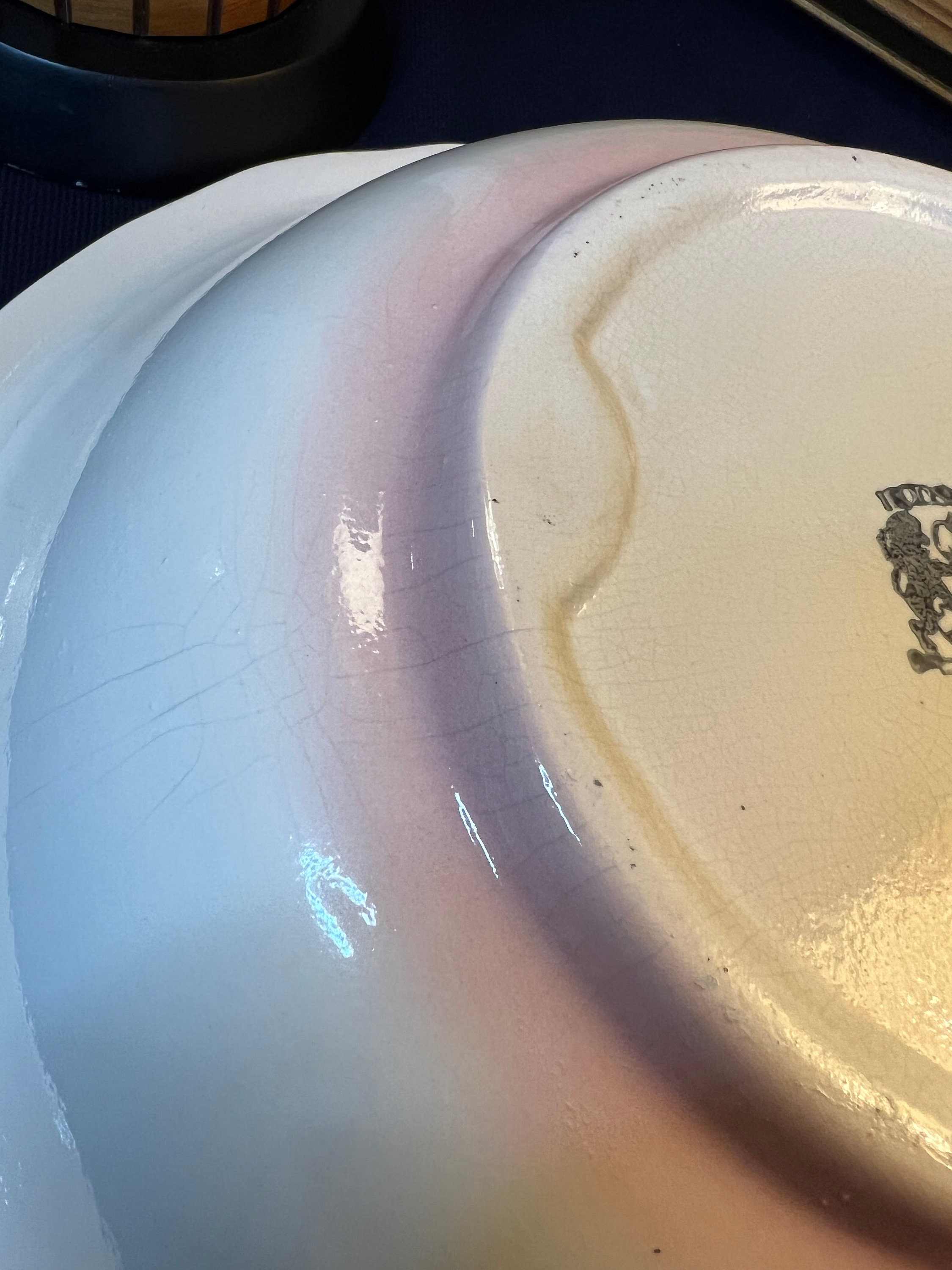 Vintage 1890 Ironstone England Water Pitcher & Wash Basin Bowl, With