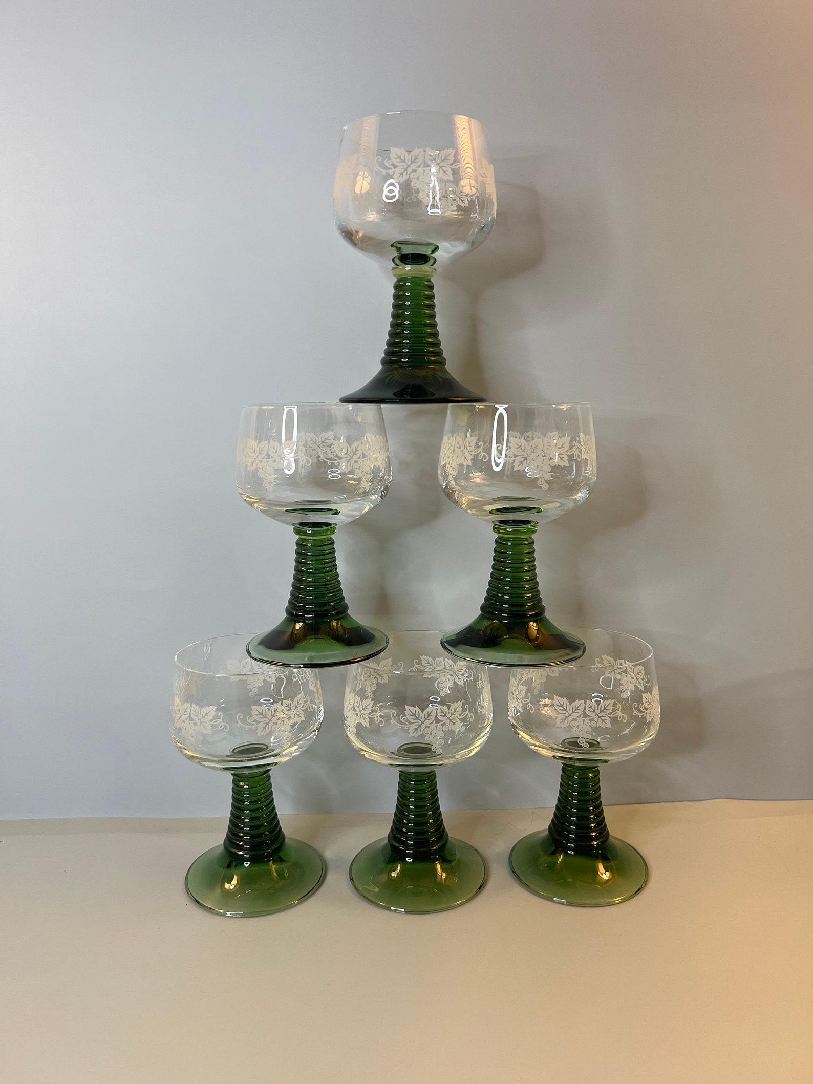 Discover Roemer Glass Green Stemmed German Wine Glasses