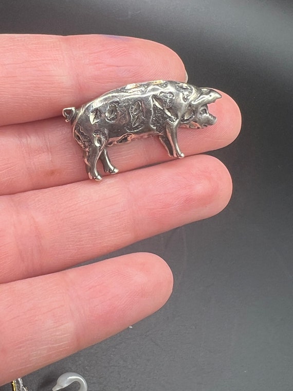 Shube Dakota West Spotted Pig Brooch made from Ste