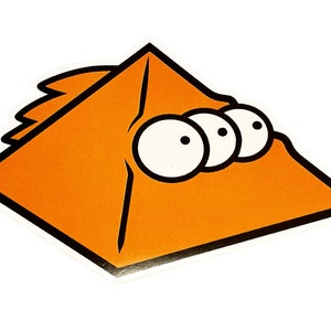 The Simpsons Blinky Fish 3 eyed pyramid 4&quot;x4&quot; sticker