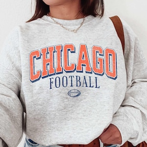 Vintage Chicago Football Crewneck Sweatshirt, Custom Chicago Football Shirt, Chicago Fan Apparel, Bear Sweatshirt, Chicago Game Day T-Shirt