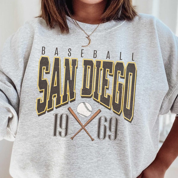Vintage San Diego Baseball Crewneck Sweatshirt, Padres Fan Apparel, California Sports Shirt