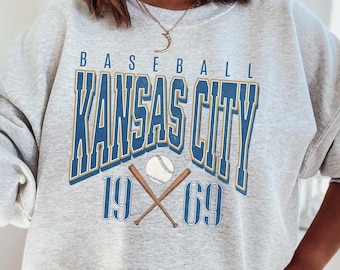 Vintage Kansas City Baseball Sweatshirt | Kansas City Baseball Fan Shirt | KC Baseball Hoodie | Retro KC Sports Crewneck | Baseball Shirt