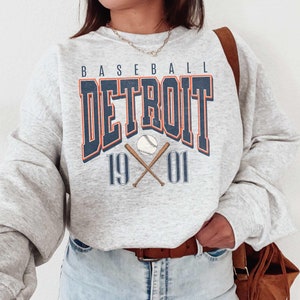 Vintage Detroit Baseball Crewneck Sweatshirt, Detroit Baseball Fan Hoodie, Tiger Fan, Detroit Baseball Shirt, Detroit Tshirt
