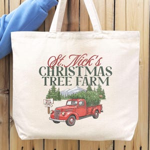 Christmas Tote Bag, Large Christmas Tote, Retro Christmas Canvas Tote Bag, Oversized Tote, Gift for Teacher, Christmas Gift, Tote Bag Gift
