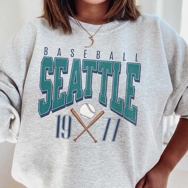 Retro Seattle Baseball Crewneck Sweatshirt, Sports Fan Gear