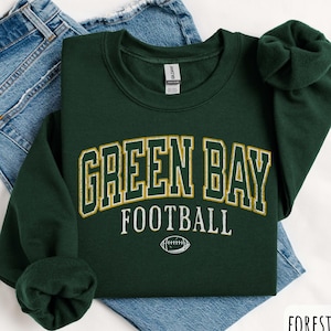 Vintage Green Bay Football Crewneck Sweatshirt, Green Bay Fan Crewneck, Sunday Football T-Shirt, Green Bay Football Jersey