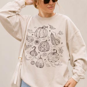 Autumn Pumpkin Sweatshirt, Thanksgiving Sweater, Cozy Oversized Fall Crewneck