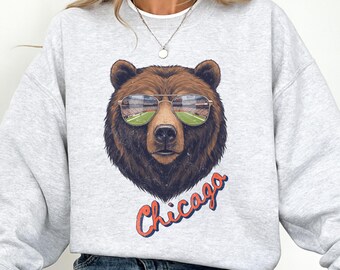 vintage Chicago Football ras du cou, vêtements de football de Chicago personnalisés, T-shirt de Chicago, sweat-shirt de football pour homme et femme