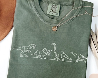Dinosaur Shirt, Dinosaur World Graphic T-Shirt, Jurassic Tshirt, Dino Gifts, T-Rex Shirt, Mens Womens Unisex Comfort Colors® Shirt