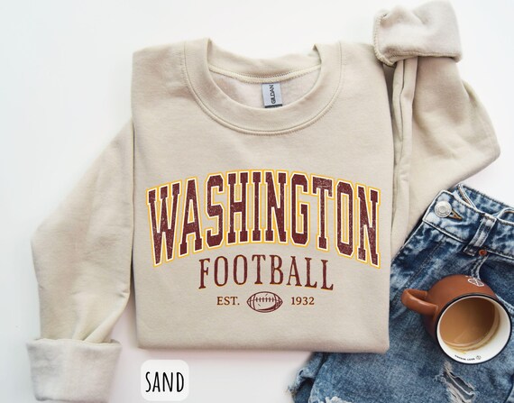 Vintage Washington Football Sweatshirt Washington Fan Crewneck Game Day Pullover Football Sunday Shirt Etsy