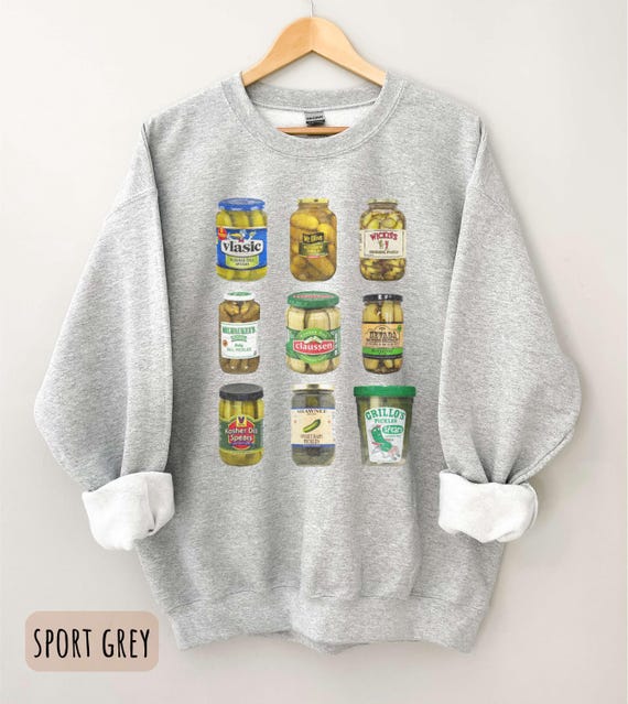 Vintage Pickle Jar Crewneck Sweatshirt, Pickle Lovers Sweatshirt, Gift for Pickle Lovers, Distressed Pickles Crewneck