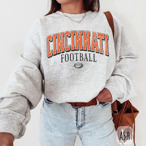 Vintage Cincinnati Football Shirt or Sweatshirt, Cincinnati Tailgate Crewneck, Sports Fan Gift