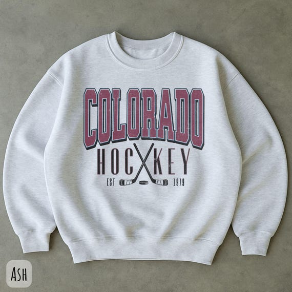 Vintage Colorado Hockey Crewneck Sweatshirt, Denver Hockey Shirt