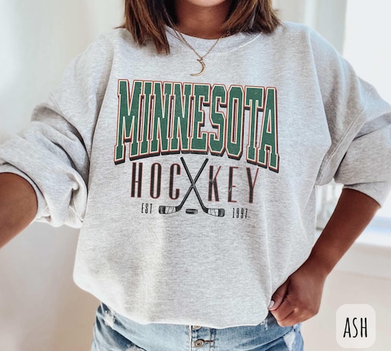 Vintage Minnesota Hockey Crewneck Sweatshirt, Minnesota Ice Hockey Tshirt, Minneapolis Shirt, Minnesota Sports Fan