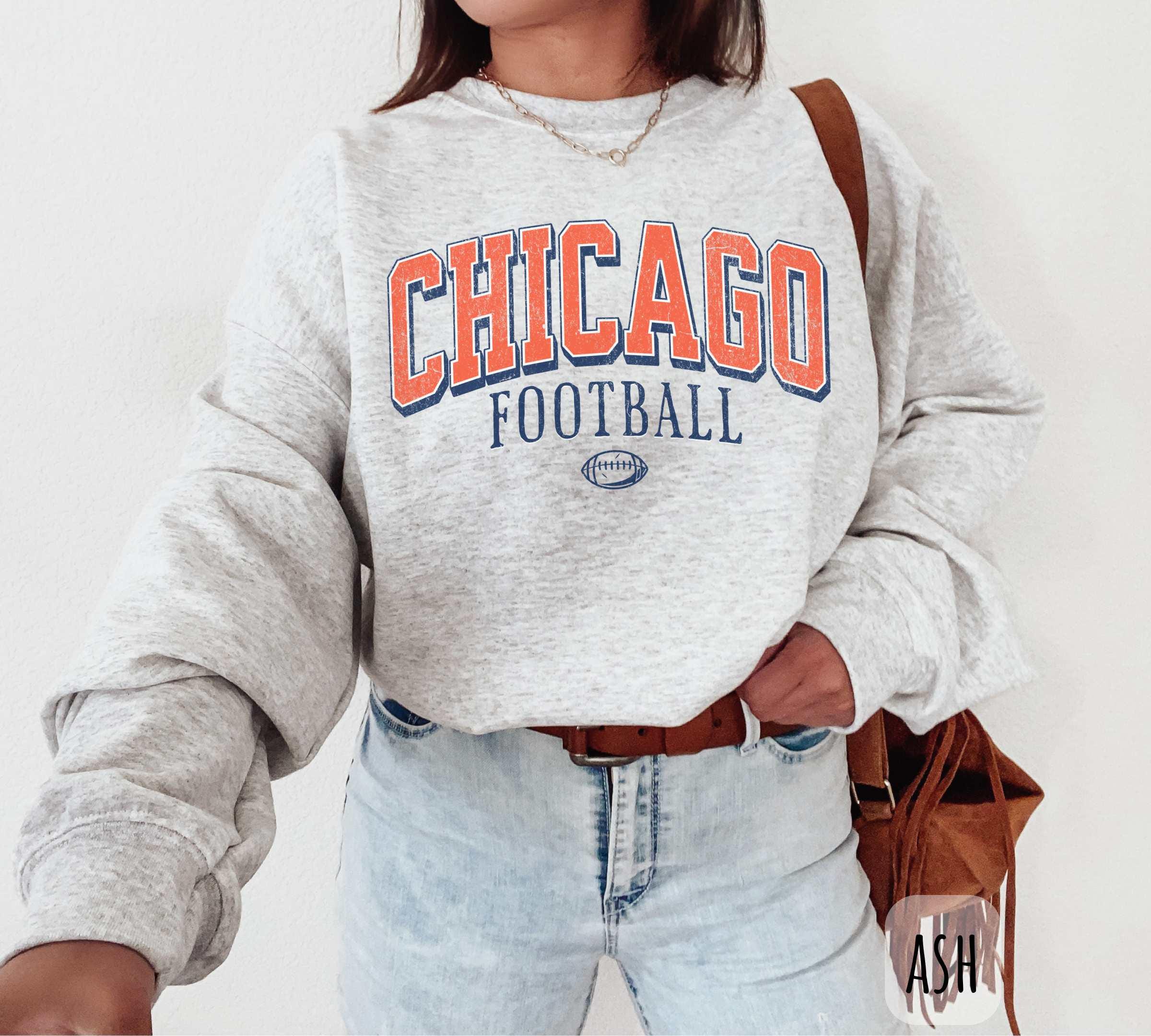 Vintage Chicago Football Crewneck Sweatshirt, Custom Chicago Football Shirt, Chicago Fan Apparel, Bear Sweatshirt, Chicago Game Day T-Shirt
