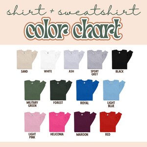 Peut inclure: Nuancier de couleurs montrant 14 couleurs diff&eacute;rentes de chemises et sweat-shirts &agrave; manches longues. Les couleurs sont&nbsp;: sable, blanc, cendr&eacute;, gris sport, noir, vert militaire, for&ecirc;t, royal, bleu clair, rose clair, h&eacute;liconia, marron et rouge.