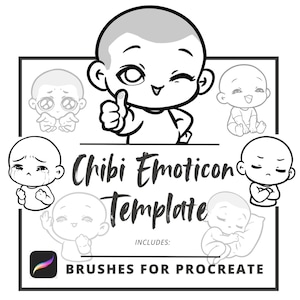 Chibi Emoticon Vorlage - PNG und Procreate