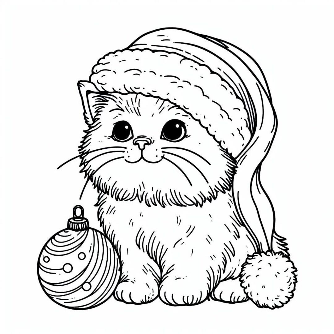 Christmas Kitten Coloring Book 130 Pages - Etsy Australia