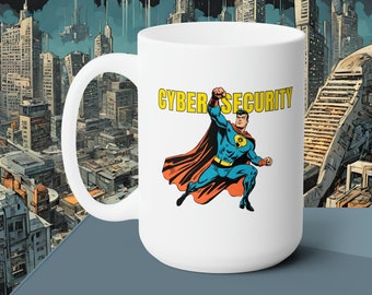 Superhelden-Becher Cybersicherheitsbecher 15 Unzen Programmierbecher Software Entwickler Kaffeetasse Erwachsenen Neuheit Becher Hacker Kaffeetasse Coder Cybersicherheit Geschenk