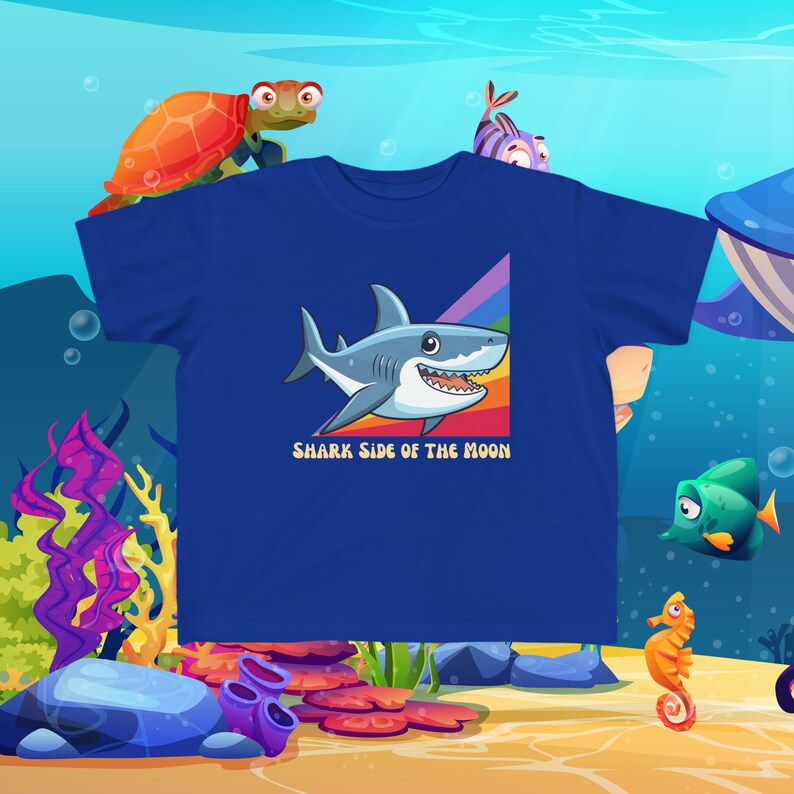 Toddler Shirt Shark Side of the Moon Shirt Kids Shark Shirt Etsy