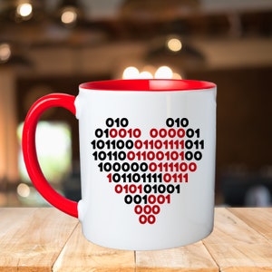 I love you binary code gift 11 oz Coffee Mug Valentines gift gift for her gift for him Computer programmer software engineer gift coder gift