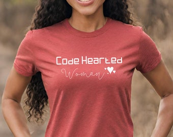 Code hearted woman | Women who code shirt | Adult Unisex Ultrasoft Cotton shirt | Women programmer | Women in tech | Women in stem shirt