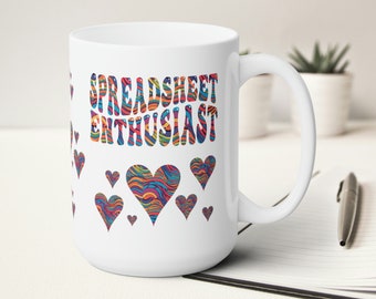 15 Unzen Tabelle Becher, Tabelle Enthusiast, Buchhalter lustiges Geschenk, lustiger Bürobecher, Dateningenieur Becher, Datenanalytikerbecher, übertreffen Sie Kaffee