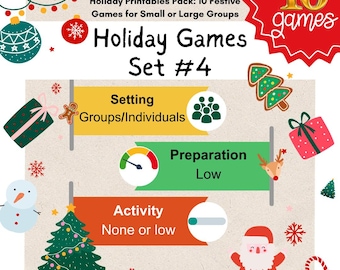 10 Christmas Games for Office or Family Parties | Printables | Ugly Sweater Name | Who is like Santa | Cell Phone | What would Grandma do?