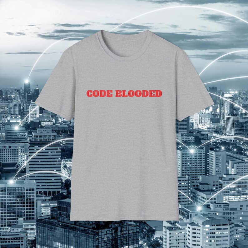 コード ブラッド シャツ | コンピュータ プログラマー シャツ | 大人用シャツ ユニセックス ウルトラソフト コットン シャツ | ソフトウェア エンジニア シャツ | プログラマーへのギフト 画像 3