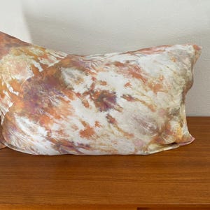 Queen size hand dyed 100% mulberry silk charmeuse pillowcase