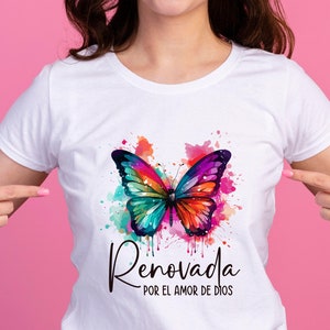 Renovada por el amor de Dios PNG. Sublimación. Cristianos. Amor de Dios. Descarga Digital. Mujeres. Dios es amor. Espiritual. Mujer Renovada