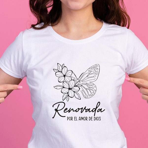 Renovada Png. Sublimación. Cristianos. Amor de Dios. Descarga Digital. Mujer cristiana. Dios amor. Espiritual. Mariposa, Diseño Floral, B/N