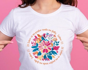 Diseño Floral PNG. El Señor es mi Pastor. Mujer cristiana PNG. Frases Positivas Dios. Sublimación. Descarga digital. Mujeres. Dios es Amor.