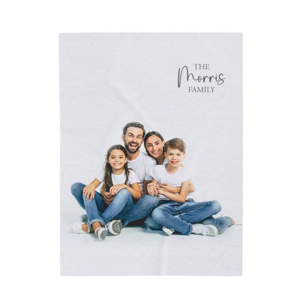 Manta personalizada con foto de familia, regalo personalizado para la familia, manta personalizada con foto y texto, regalo personalizado