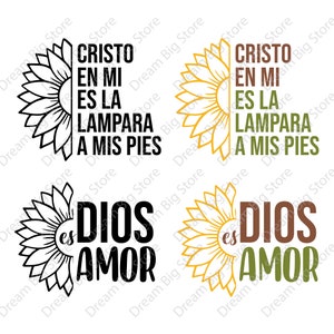 Frases Cristianas PNG, Frases Religiosas, PNG Bundle, Frases Bonitas, Camisas Cristianas, Spanish Phrases, Dios es amor, Cristianos frases
