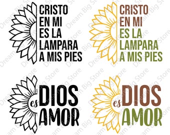 Christian Spanish Phrases PNG Bundle: Dios Es Amor (Digital Download)
