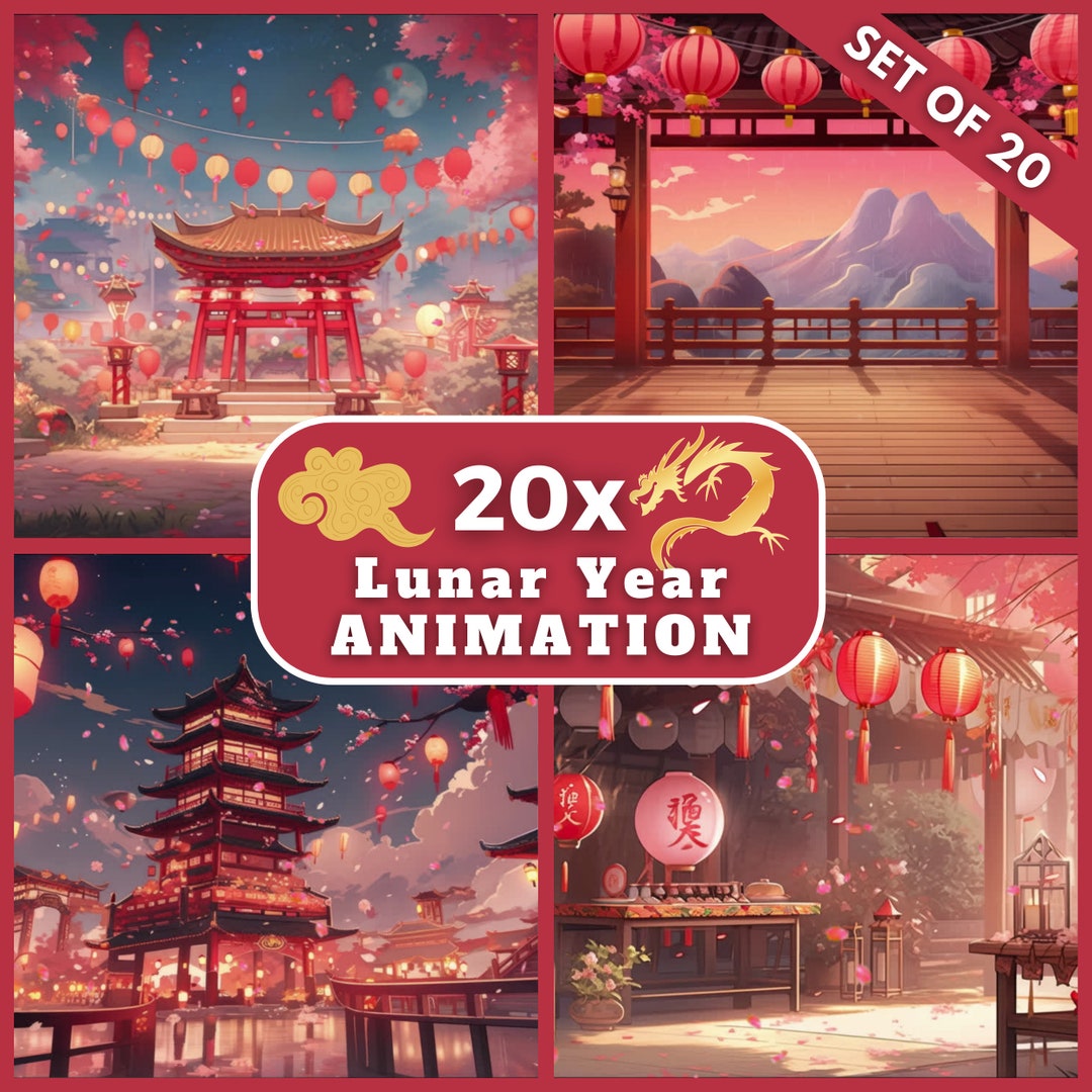 20x Lunar New Year Animated Background Twitch Streaming Background