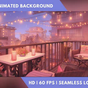 Anime Animierter Hintergrund Twitch-Streaming-Hintergrund-Asset VTuber Hintergrund Twitch-Hintergrund Gemütlicher Anime Lofi Overlay Animate Hintergrund
