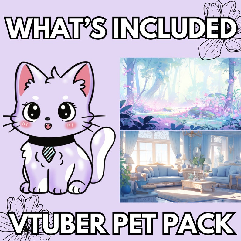 Animated Vtuber Pet Cat Twitch Stream Decoration Vtuber Assets Stream