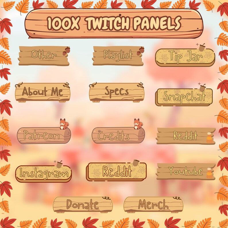 Fall Stream Package Twitch Overlay, Animated Twitch Overlay, Twitch