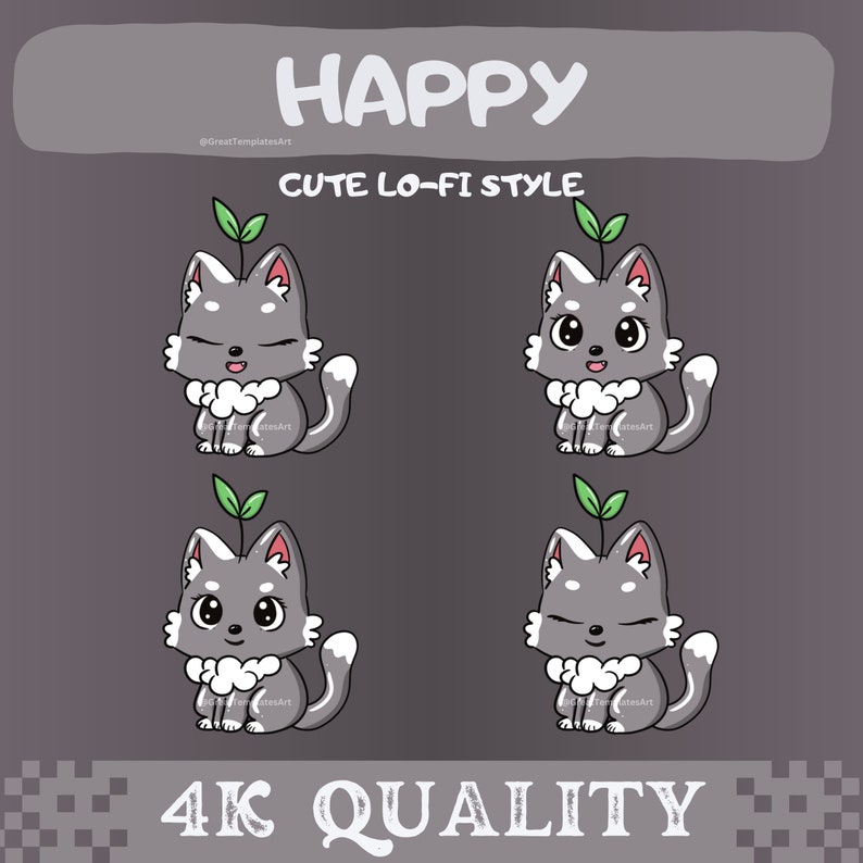 Animated Vtuber Cute Grey Pet Cat Twitch Stream Decoration Vtuber