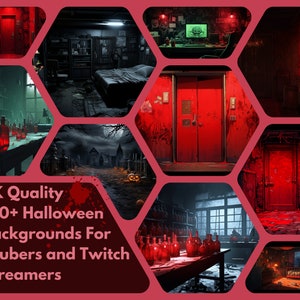 Halloween VTuber Background 100x Virtual Background Stream Asset Lofi background Twitch overlay Asset Twitch Stream overlay Vtuber overlay
